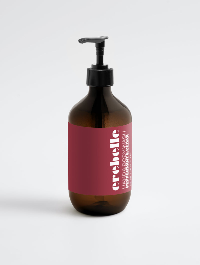 Hand & Body Wash, Peppermint & Dark Cedar